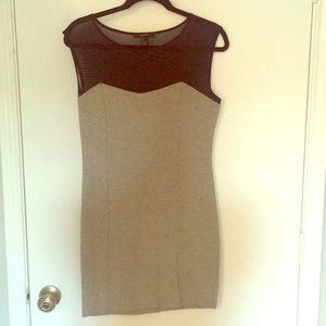Mesh Gray and Black Mini Dress